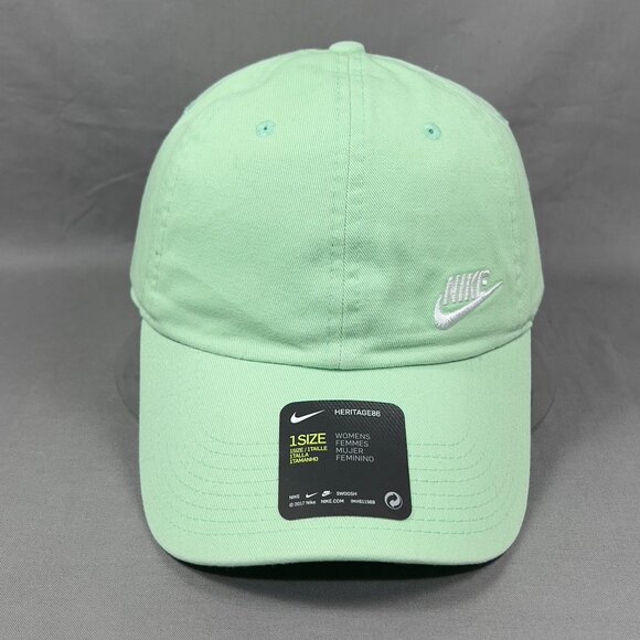 Nike Swoosh Heritage86 Strapback Hat Cap Green S1ze Baseball Tennis Golf Womens - Picture 2 of 15